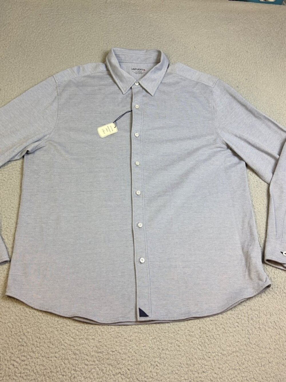 NWT UNTUCKit Flannel Shirt Mens Size XL Gray Long Sleeve Button Up Casual Cotton